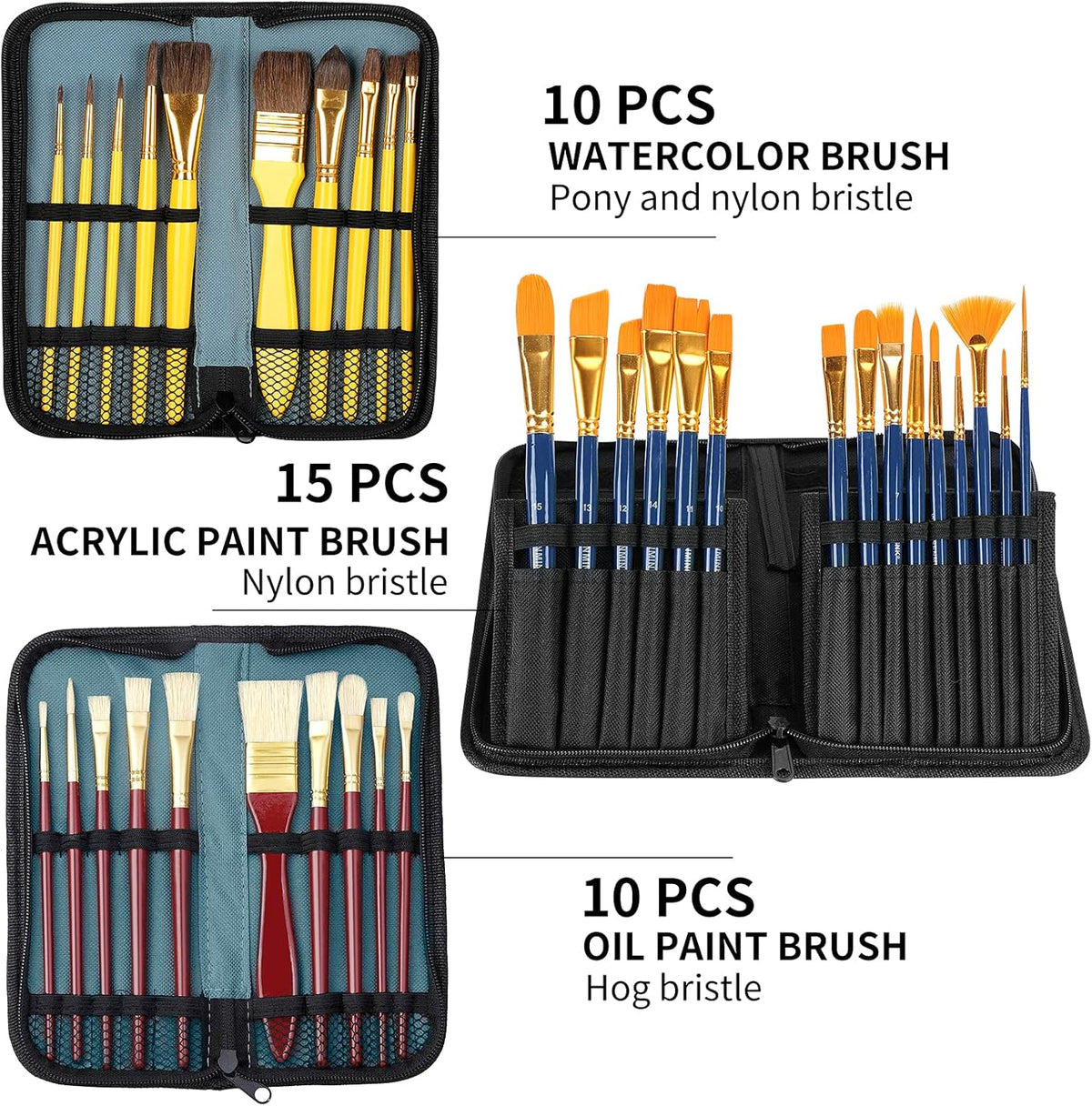 149Pcs Deluxe Artist Painting Set with Aluminum and Beech Wood Easel, 48 Colors Acrylic Paints, 24 Colors Oil Paints, 24 Colors Watercolor Paints K968