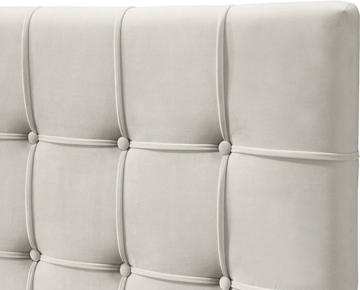 Cream Velvet Full Bed V310