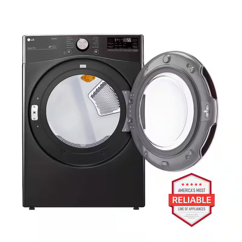 7.4 Cu. Ft. Vented Smart Stackable Gas Dryer in Black Steel F557