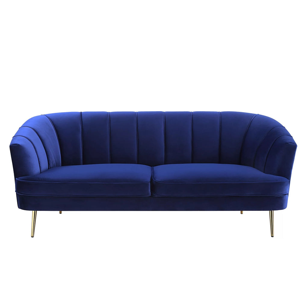 Navy Blue Channel Tufted Sofa W43776