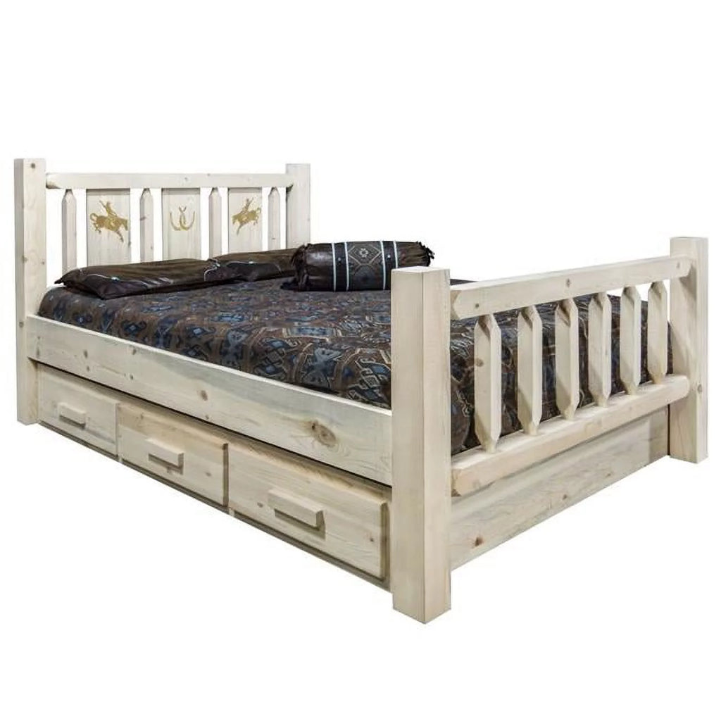 Solid Wood Twin Storage Bed V700
