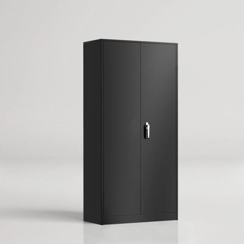 72 inch Black Metal Garage Storage Cabinet with Locking Doors R9620
