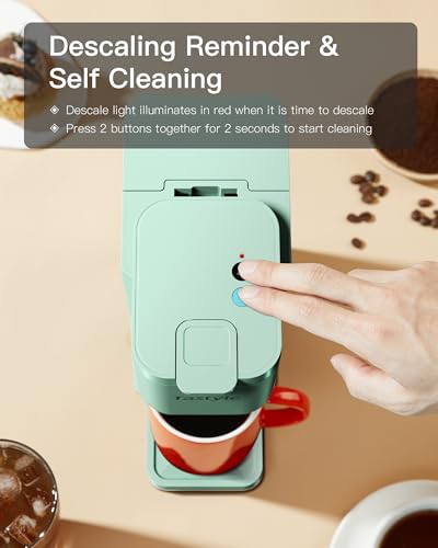 Mini Compact Single Serve Coffee Maker for K Cup and Ground W930