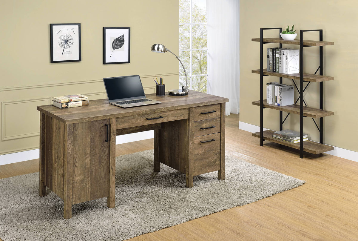 Rustic Oak Bookcase Y5156