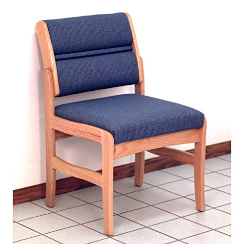 Light Oak Powder Blue Armless Guest Chair X295524