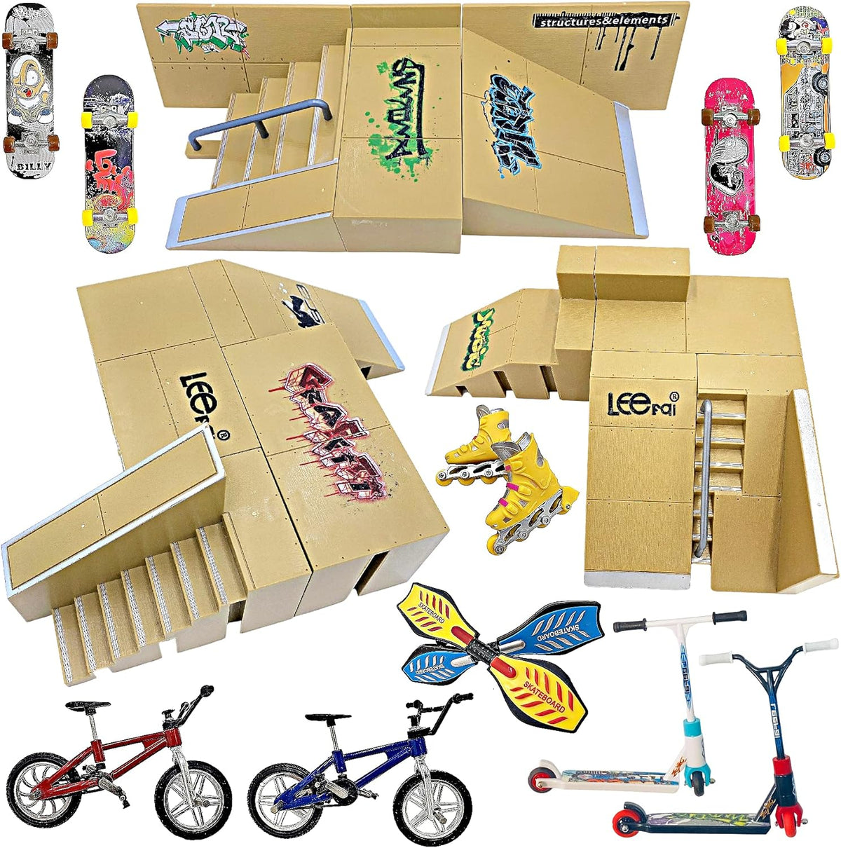 23 Piece Finger Skateboard Ramp Set T11873