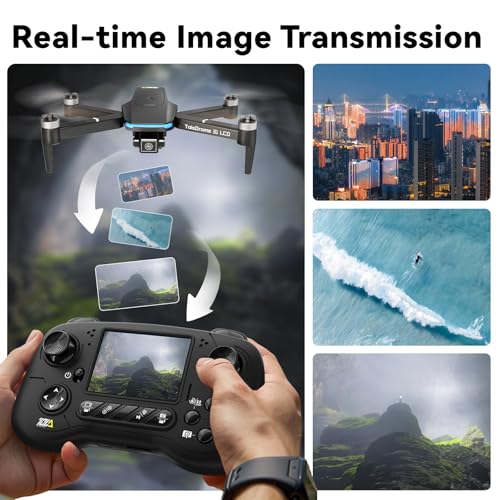 Drone with Camera, LCD Screen Remote Control, Brushless Motor, Foldable Z646220