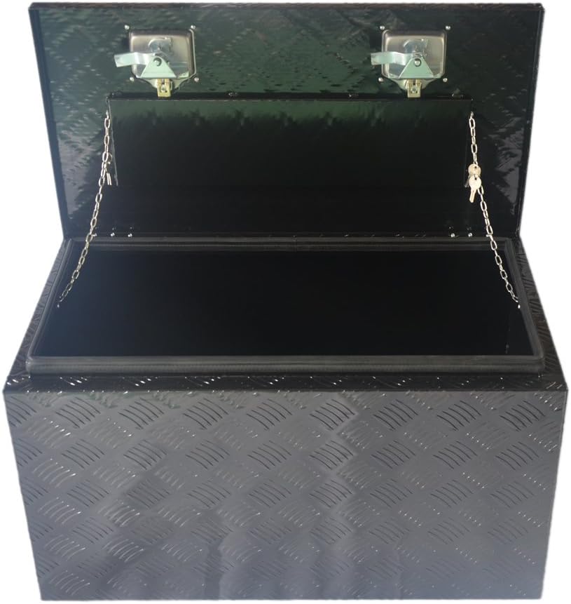 Black Aluminum Truck Tool Box Flatbed Storage X37066