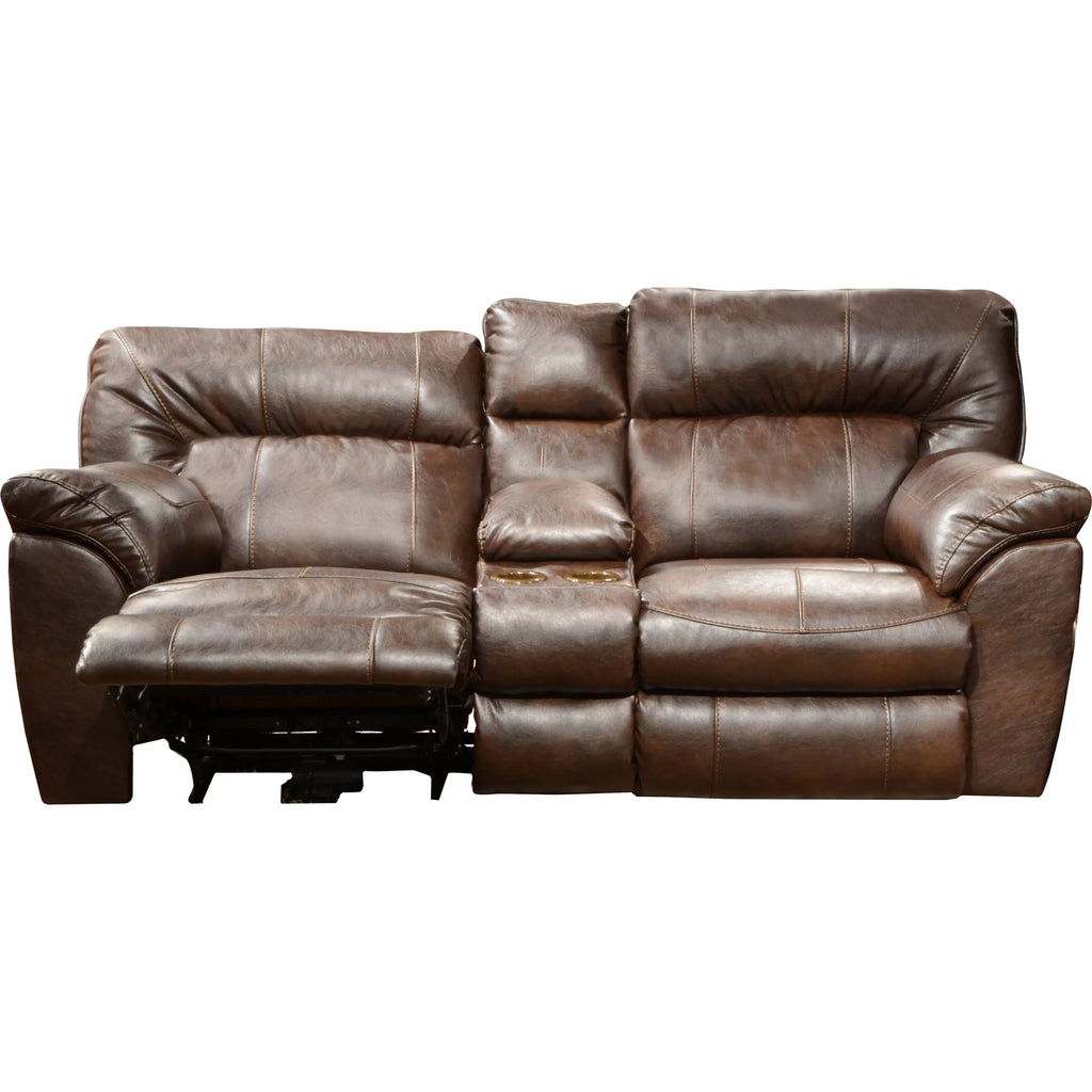 Brown Faux Leather Reclining Loveseat B796