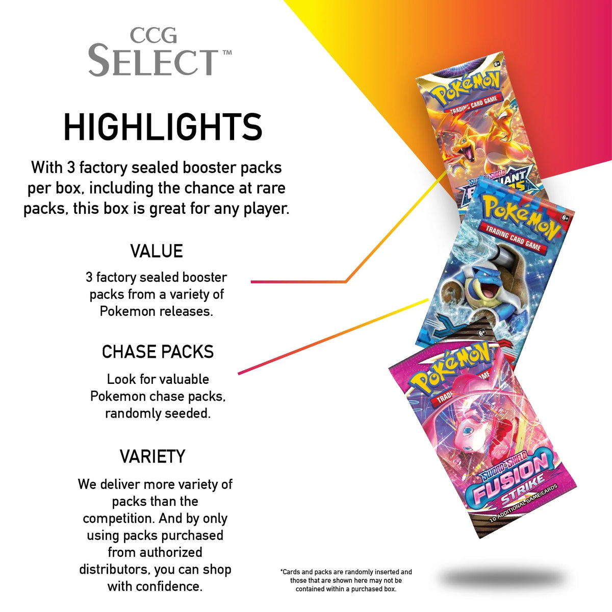 3 Packs Pokemon Trading Card Game Booster Pack Bundle Z6266