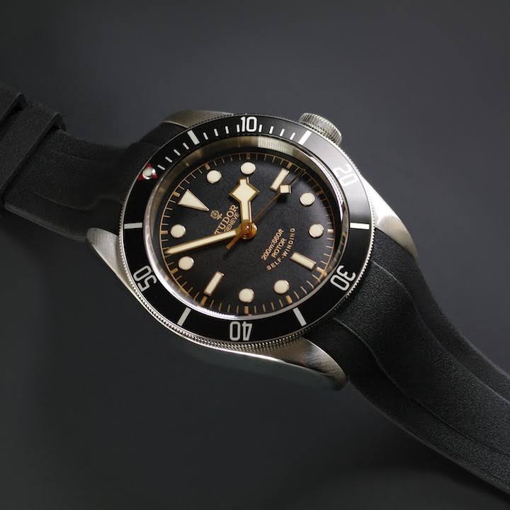 Black Rubber Strap for Heritage Black Bay 41mm C5764