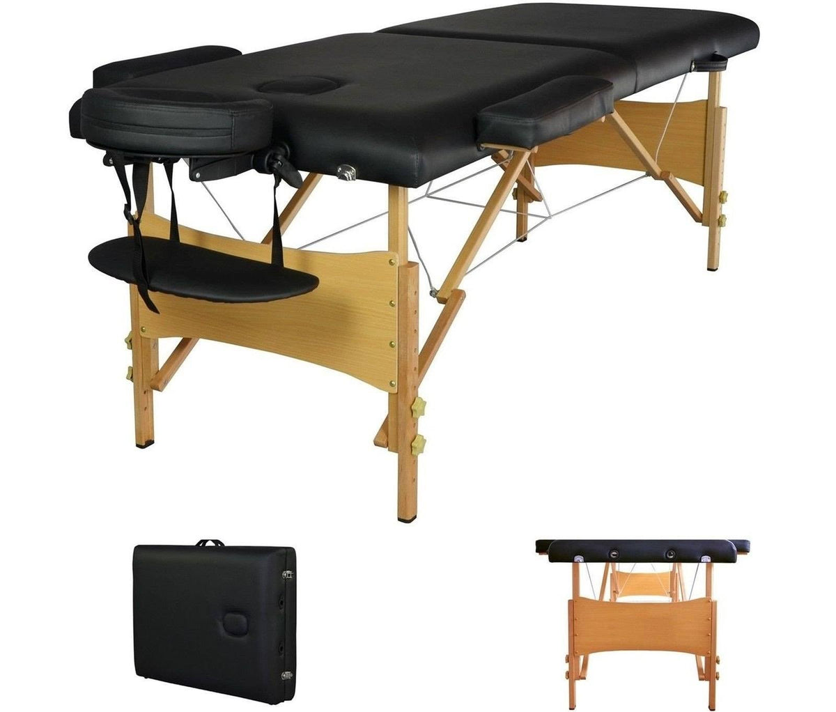 Black Portable Massage Table with Carry Case D852