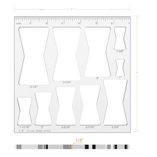 10 in 1 Router Templates with 1/4 inch Router Bushing Guide Template Liner and nut, 1/4" Router Bits U293
