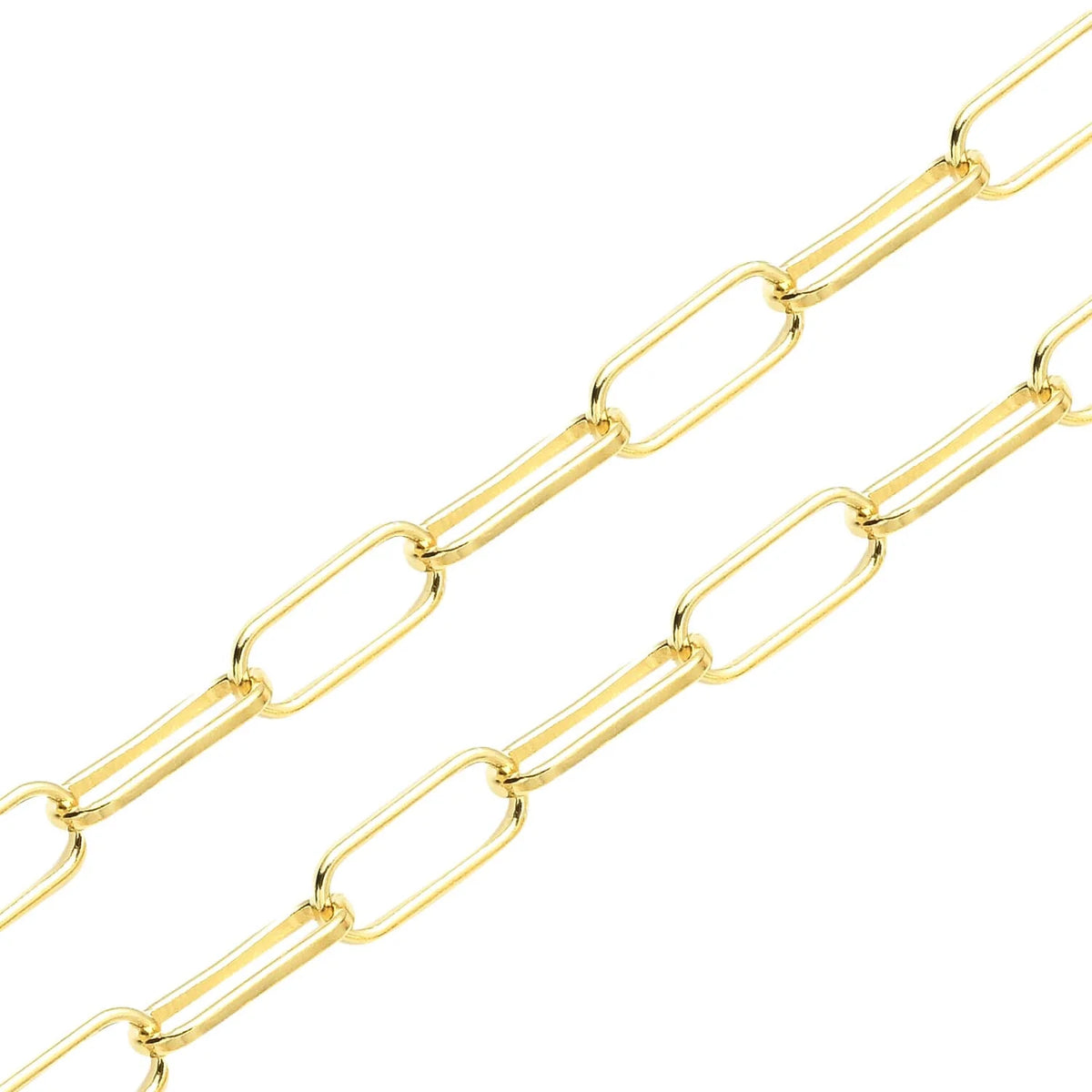 Diamond Enhancer Charm Necklace 925 Sterling Silver 14K Yellow Gold Plated Paperclip Chain Jewelry 18" L564