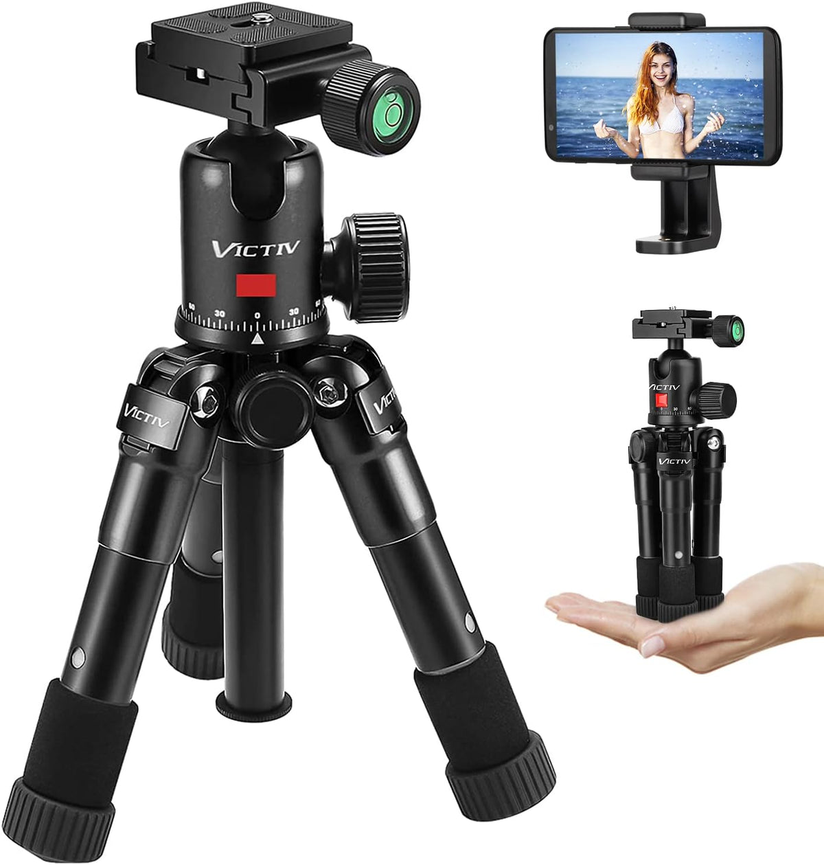 20 inch Aluminum Tabletop Tripod with 360 Degree Ball Head, Pack of 2 Z896