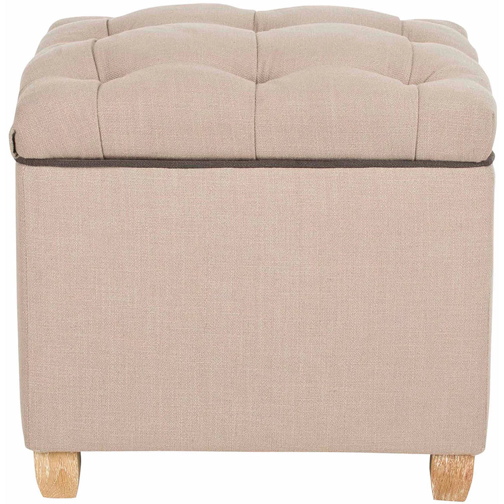 Beige Tufted Storage Ottoman Q457