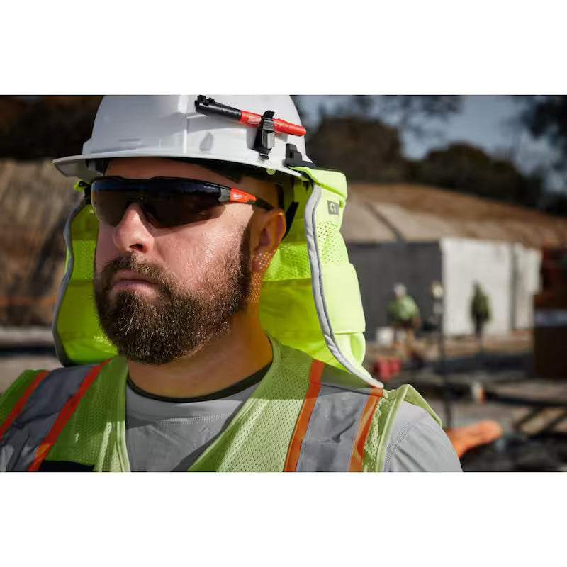 Yellow High Visibility Mesh Sunshade P1089