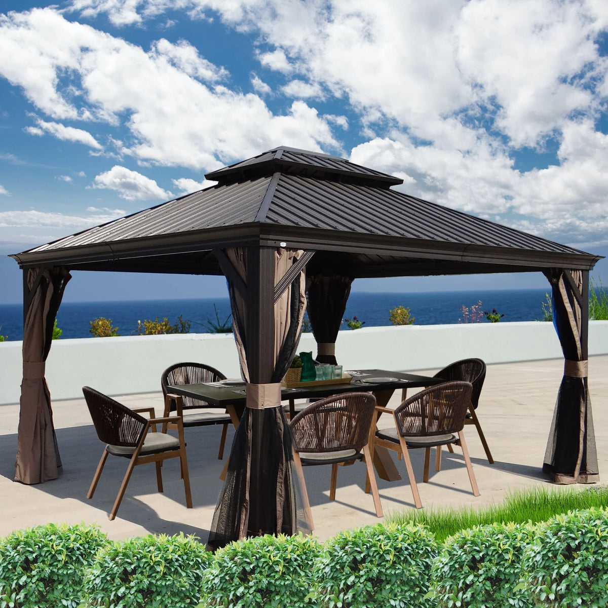 12 ft. W x 10 ft. D Aluminum Hardtop Gazebo A7788
