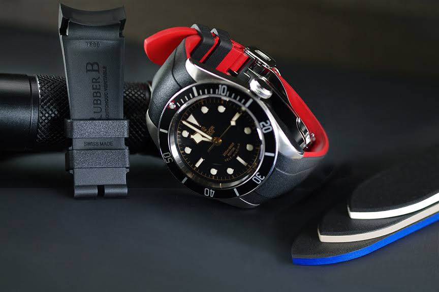 Black Rubber Strap for Heritage Black Bay 41mm C5764