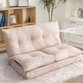 Beige Fabric Folding Chaise Lounge Sofa Floor Couch C448165