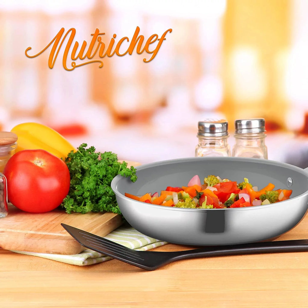 Cast Handles Frying Pan Ceramic Non-Stick Cookware L4912