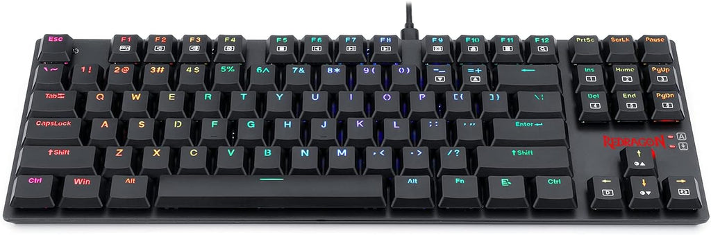 87 Key Tenkeyless RGB LED Backlit Wired Mechanical Keyboard with Blue Switches P48267
