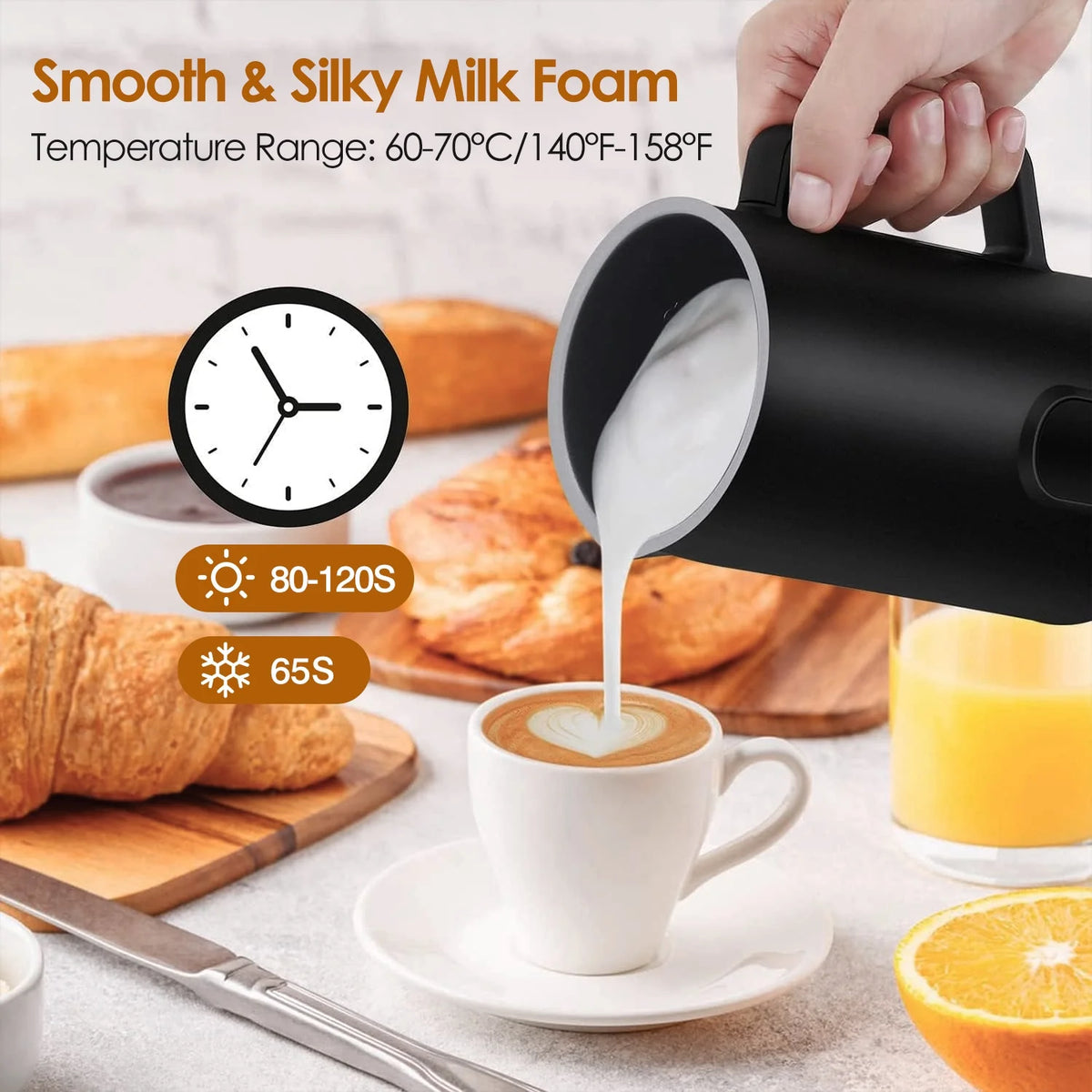 4 in1 Stainless Steel Electric Milk Frother Q720