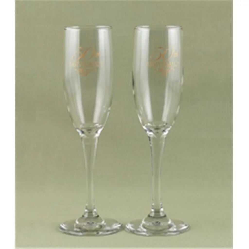 50th Anniversary Toasting Glasses Flutes Y344