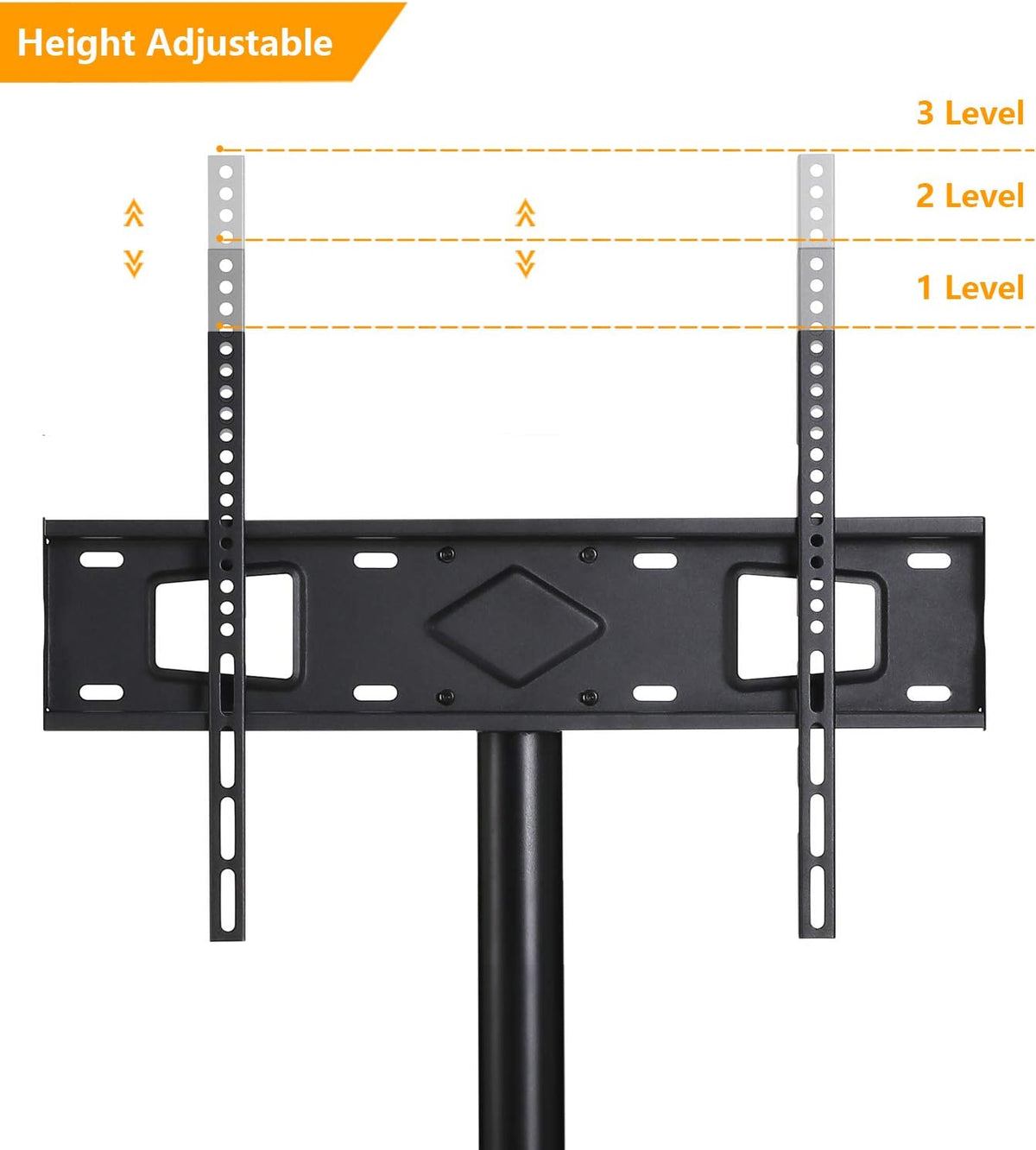 Rolling Wood TV Stand with Swivel Mount and Wheels T30864