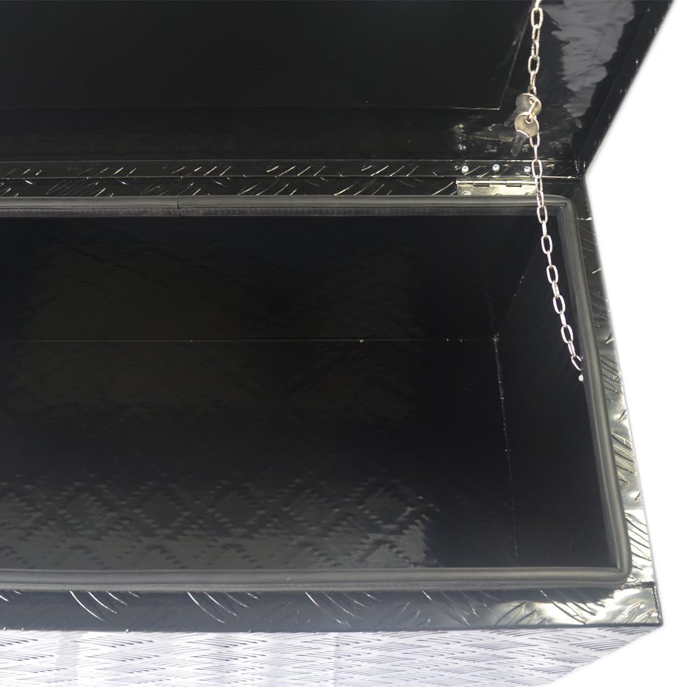 Black Aluminum Truck Tool Box Flatbed Storage X37066