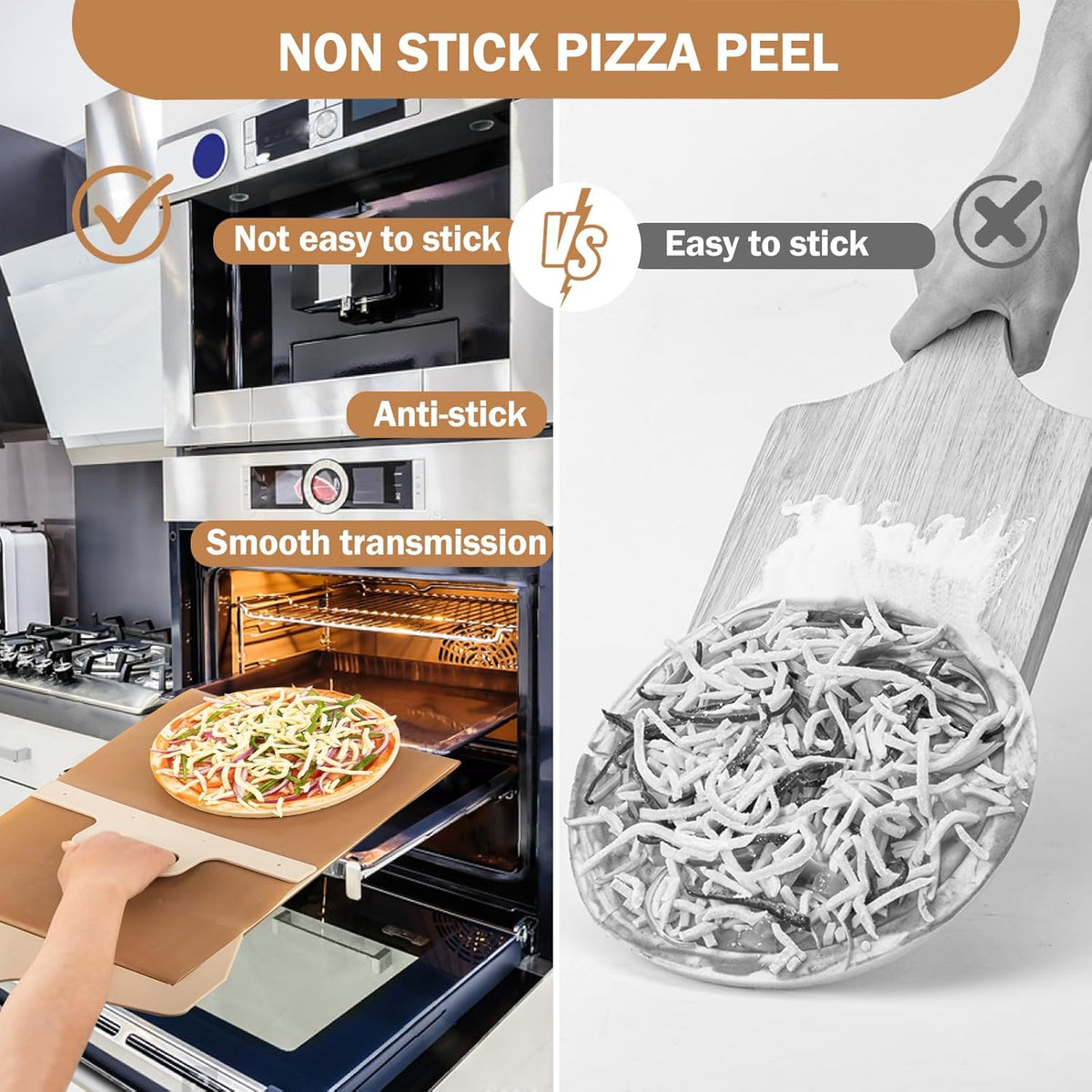 12 inch Non-Stick Pizza Peel with Handle F22553