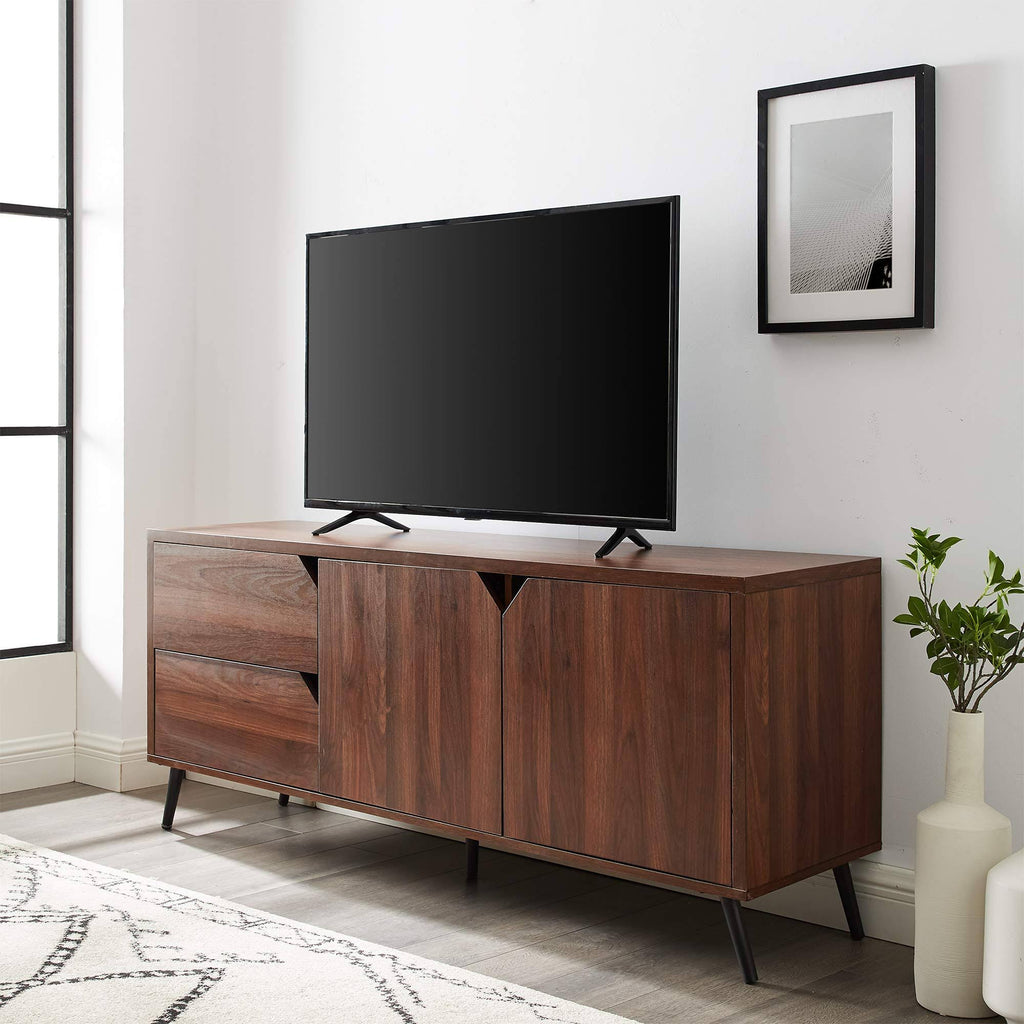 Mid-Century TV Console - Dark Walnut R6231
