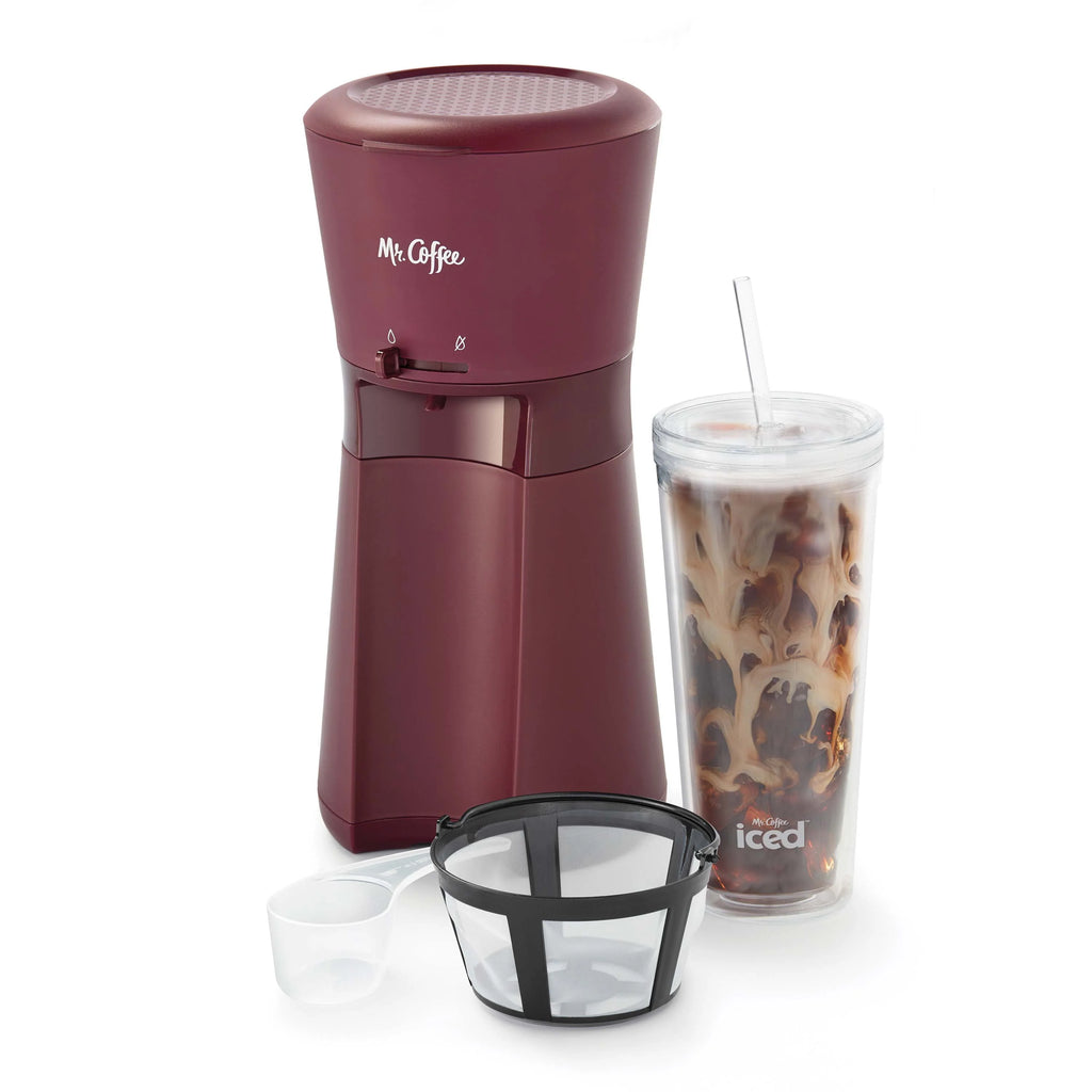 Iced Coffee Maker with Reusable Tumbler and Filter, Black C2947