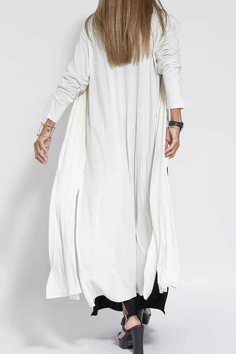 Solid Slit Cardigan Outerwear X239