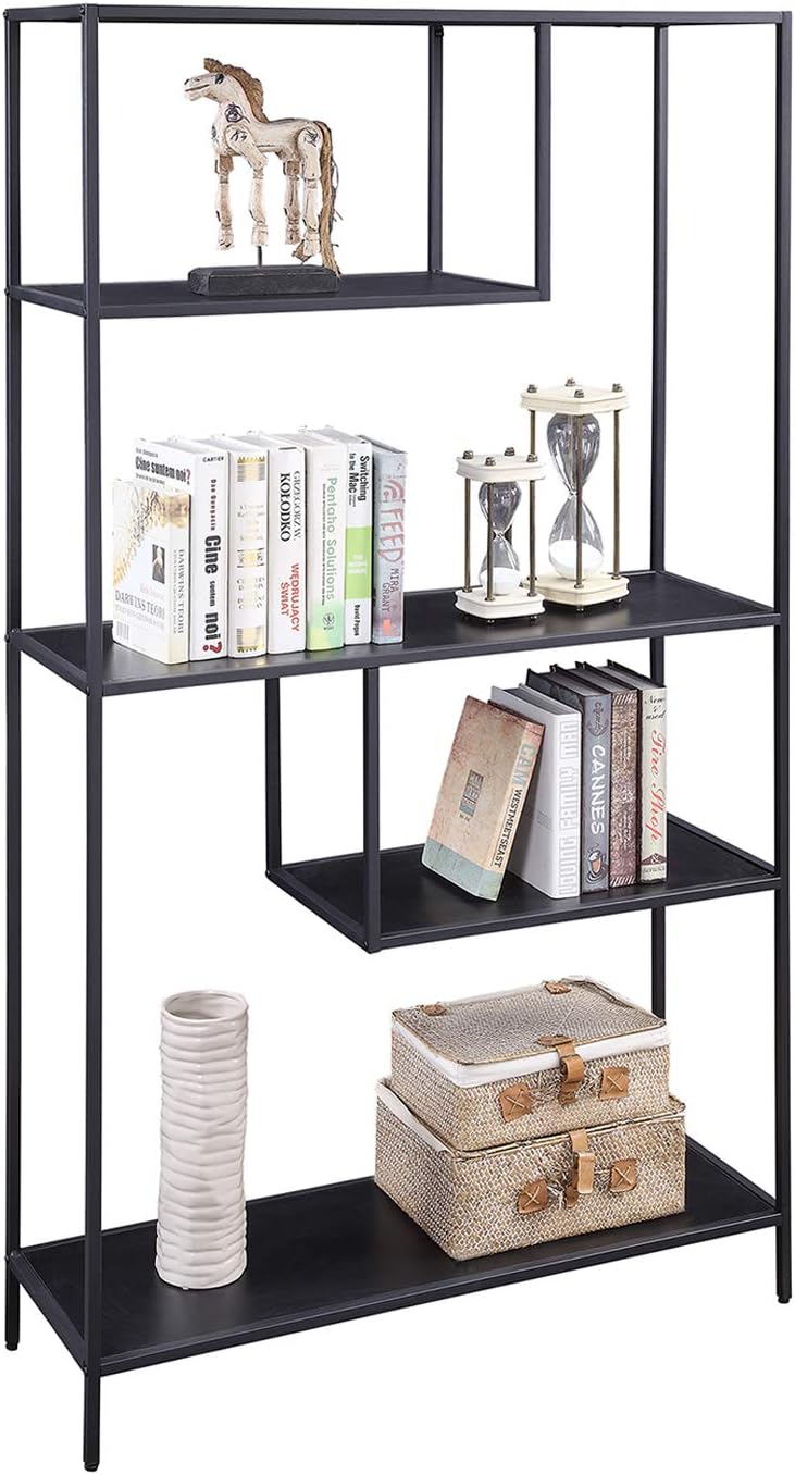 Brown 3-Tier Metal Open Bookshelf X65021