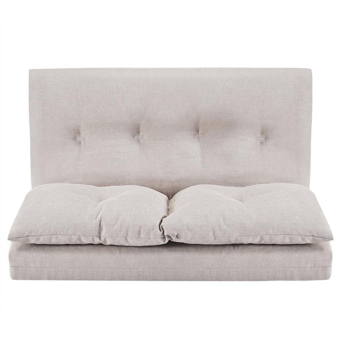 Beige Fabric Folding Chaise Lounge Sofa Floor Couch C448165
