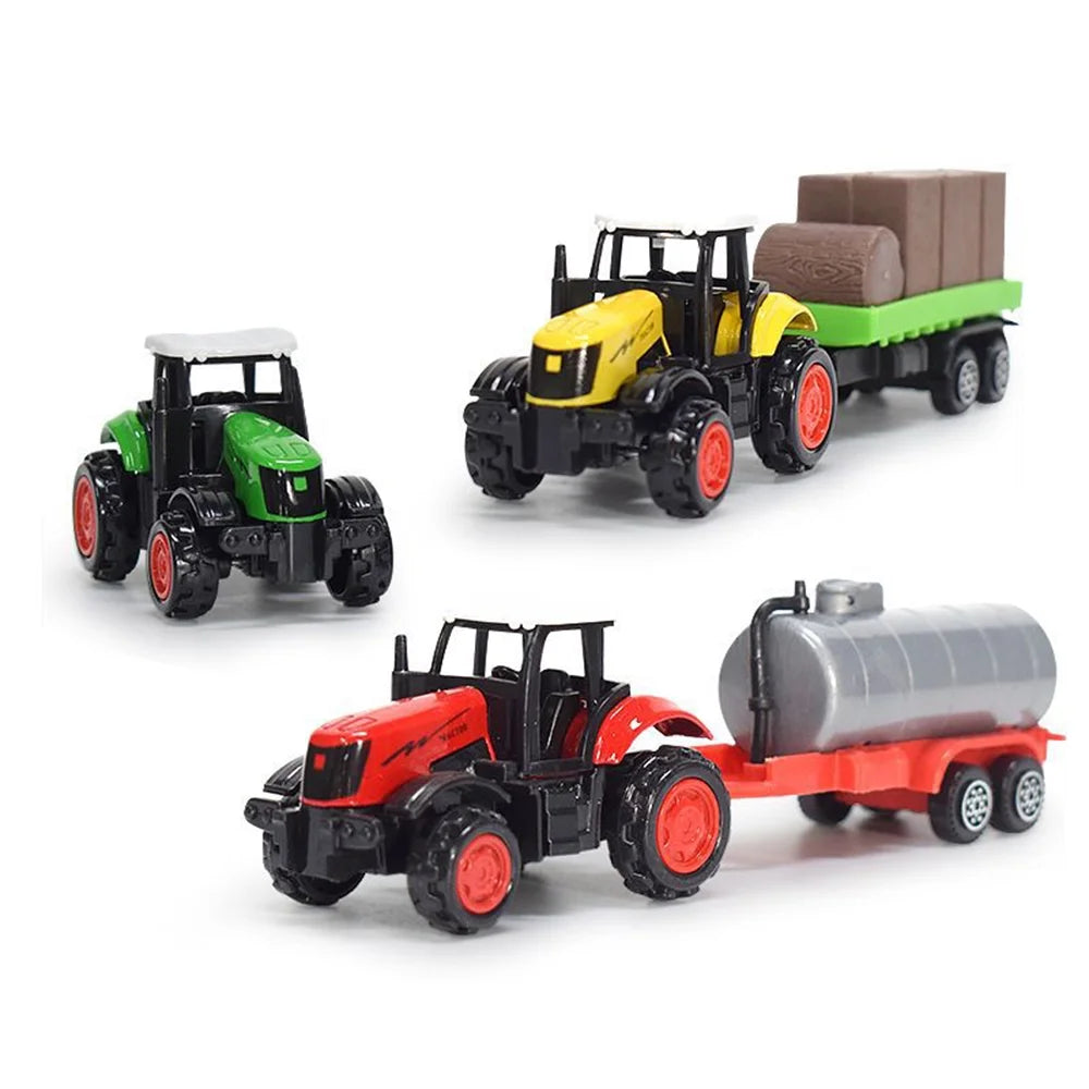 1:64 3PCS Die-Cast Metal Farm Tractors Truck and Trailers Set Toy V2564