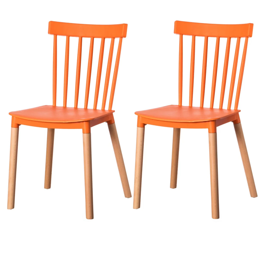 Plastic Dining Chair with Beech Wood Legs Z40597
