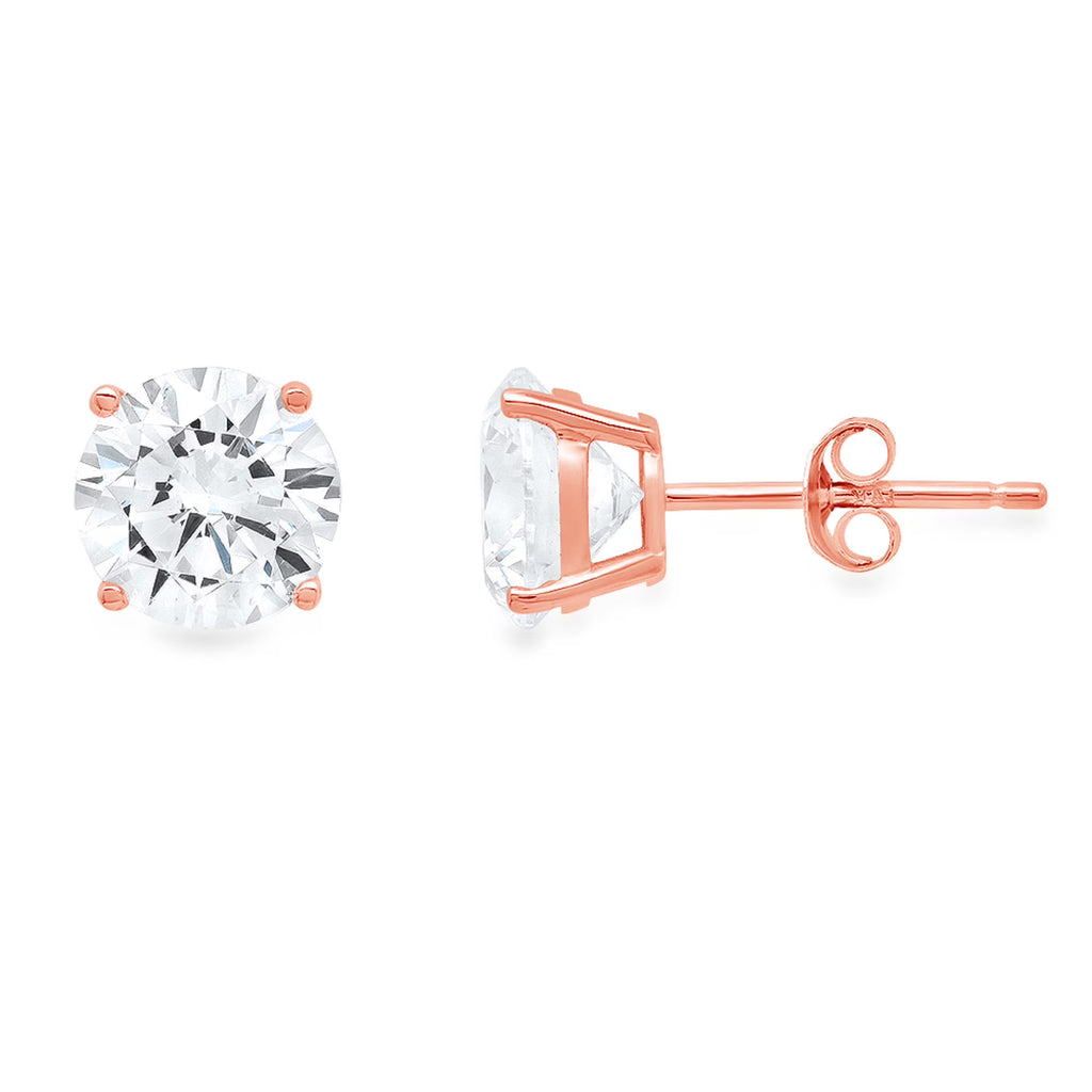 18K Rose Gold Diamond Stud Earrings G41428