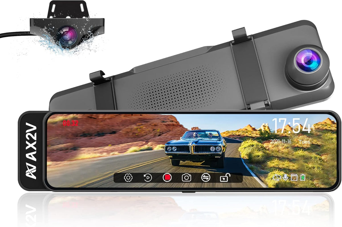 11 Rear View Mirror Dash Cam 1080P Dual Dash Camera Waterproof Backup Camera D4850