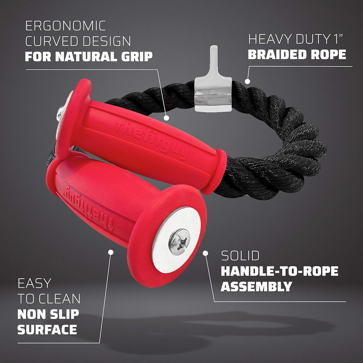 Tricep Rope Pull Down Cable Attachment with Snap Hook Q237970