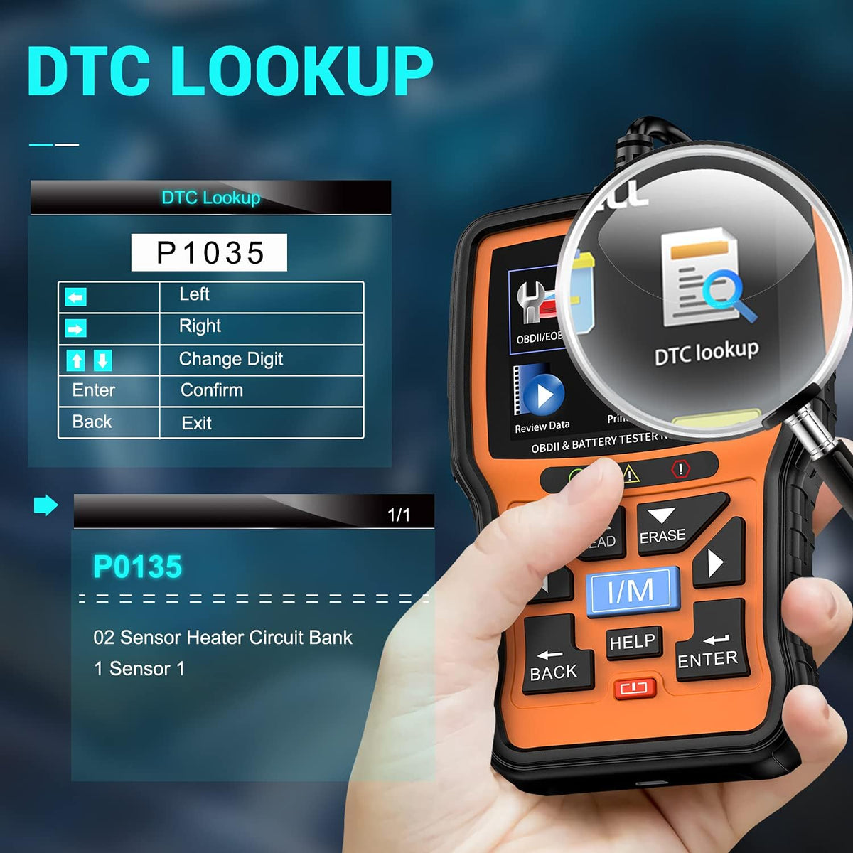 OBD2 Scanner with 12V Battery Tester G852