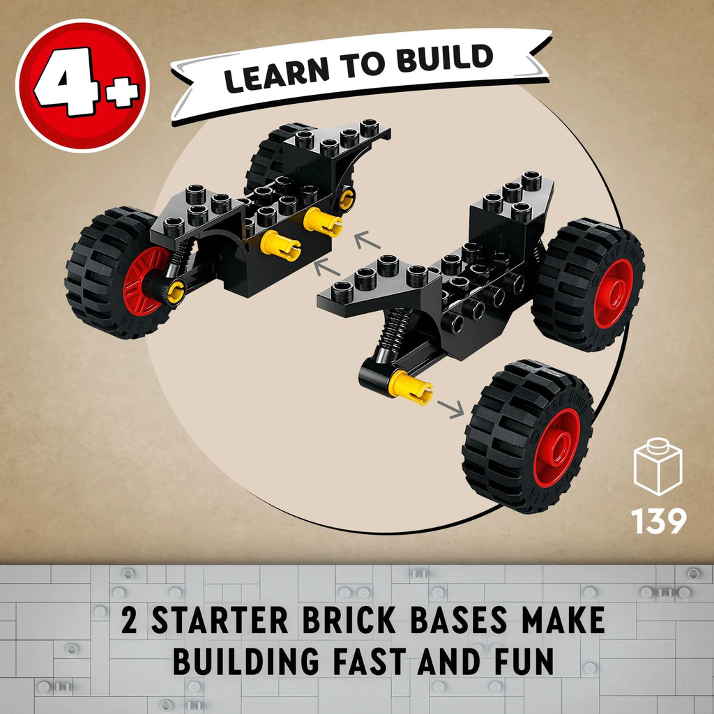 Building Set with Toy Car and 5 Dinosaur Figures C562281