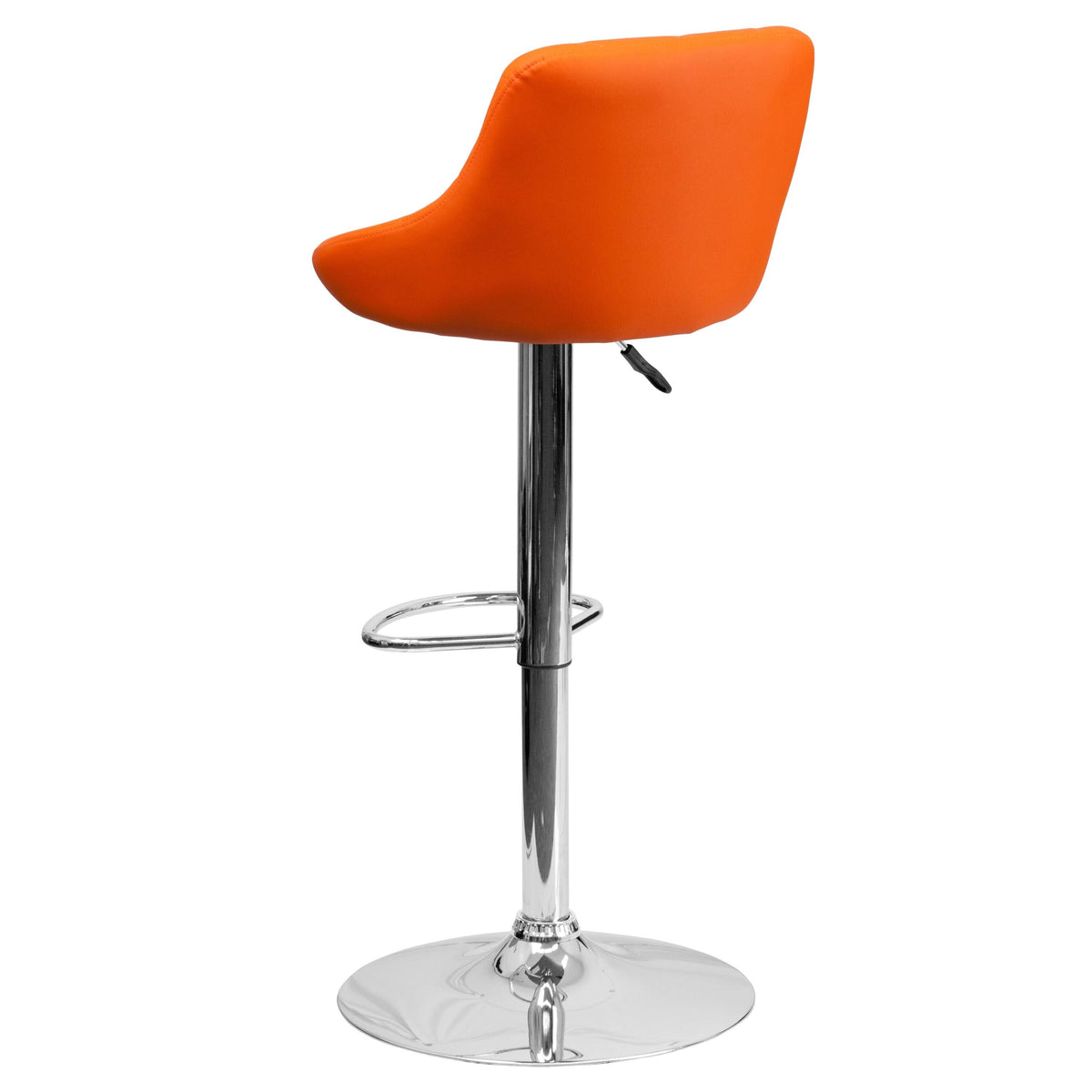 2 Pk. Black Vinyl Bucket Seat Adjustable Height Barstool with Chrome Base B8041