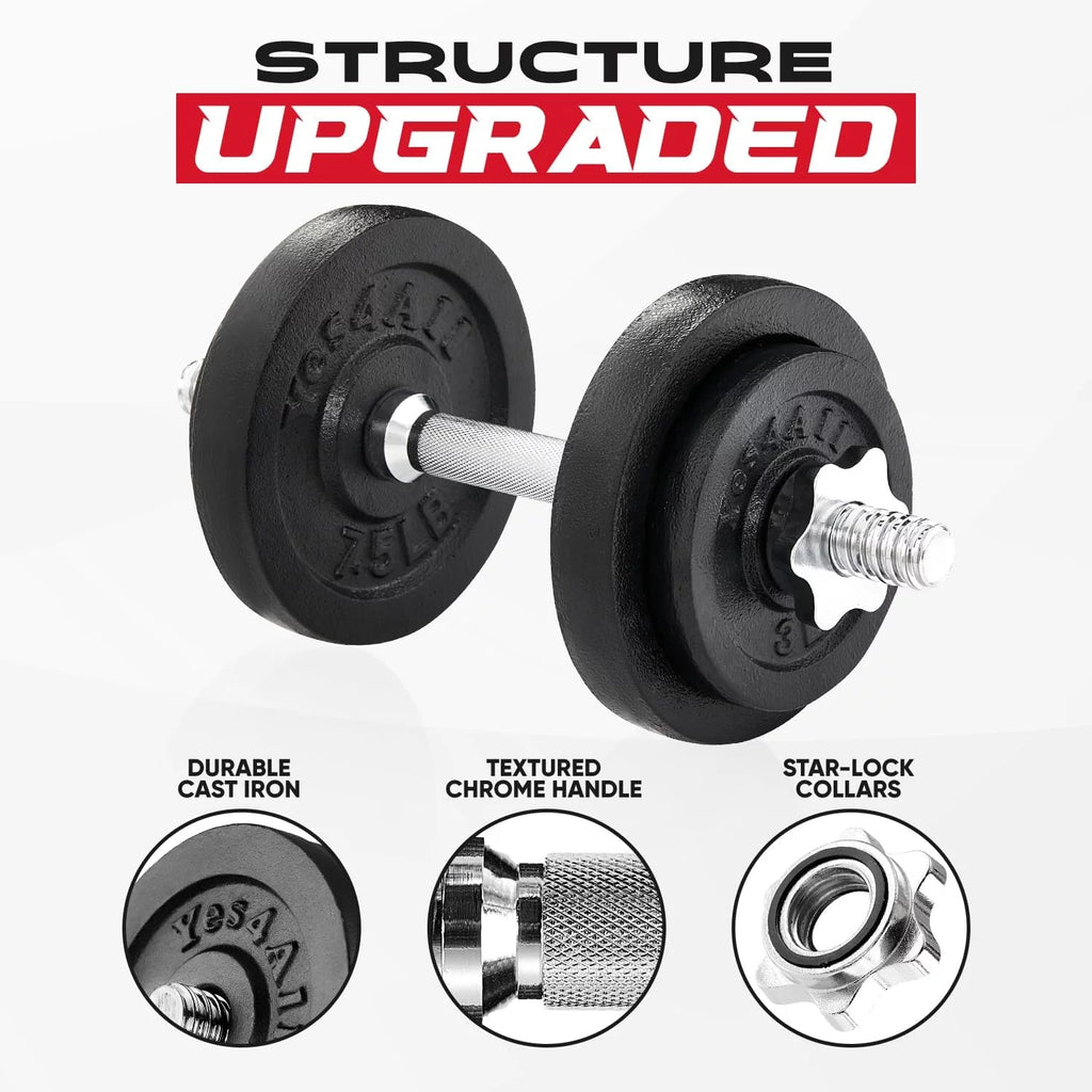 50 lbs Adjustable Cast Iron Dumbbell Set F4766