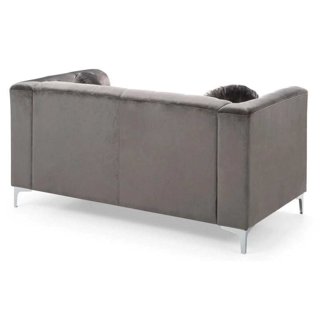 Dark Gray Velvet Sofa and Loveseat 2-Piece Set G594929