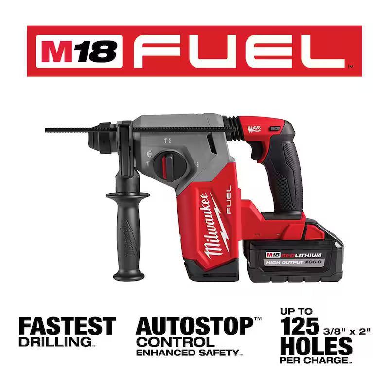 18-Volt Lithium-Ion Brushless Cordless SDS-Plus Rotary Hammer Kit with Impact Wrench J804944
