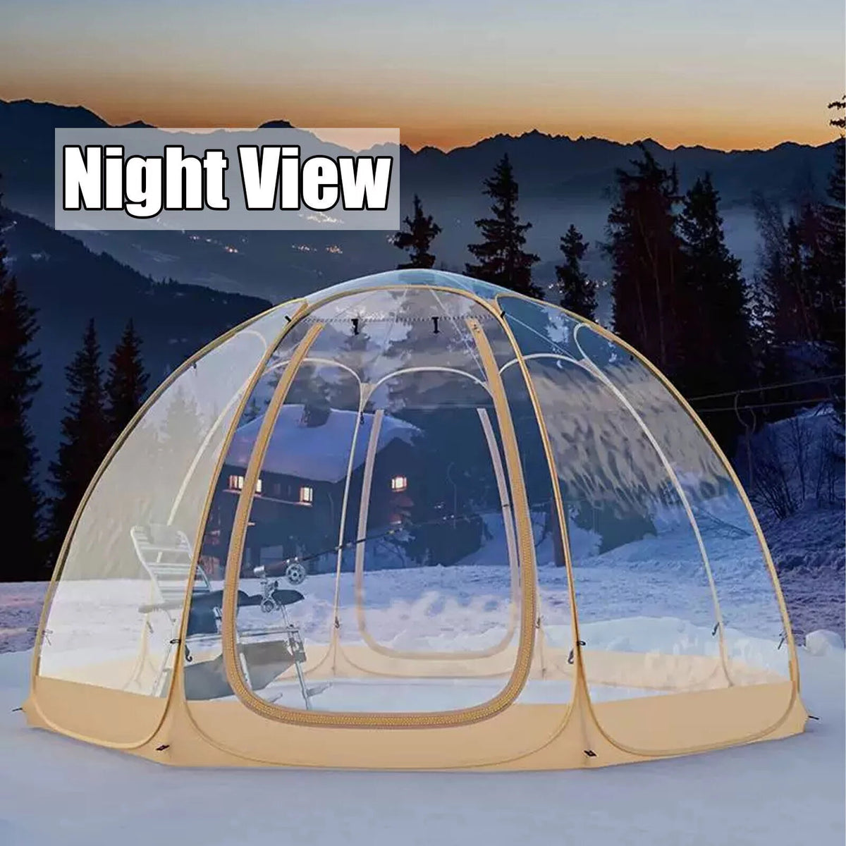 12 x 12 x 7 ft Clear Pop-Up Bubble Tent 6-10 Person with Storage Bag C607596