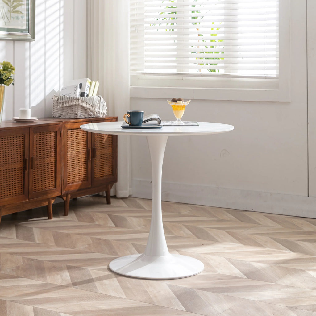 32'' Round Pedestal Dining Table White J73422
