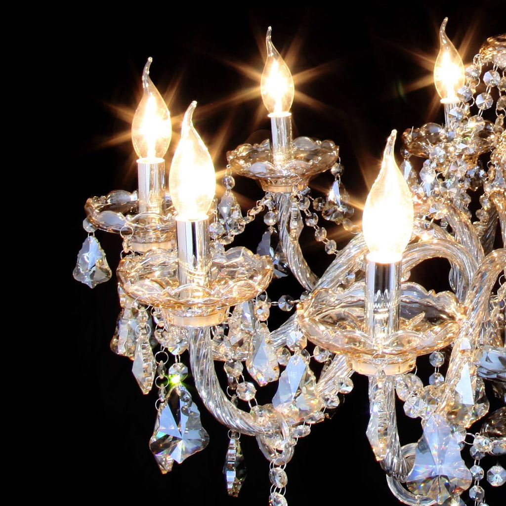 15 Lights Cognac K9 Crystal Chandelier X7133